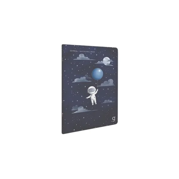 Gipta Тетрадка Astral, 13 x 21 cm, бяла хартия, широки редове, картонена корица, 60 листа
