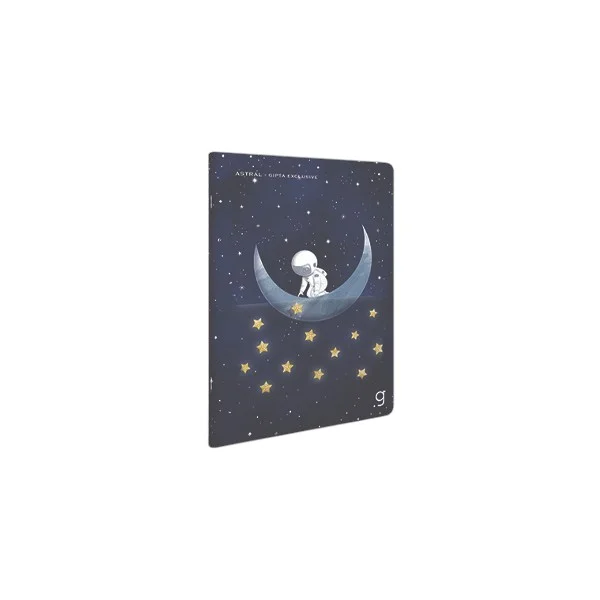 Gipta Тетрадка Astral, 13 x 21 cm, бяла хартия, широки редове, картонена корица, 60 листа