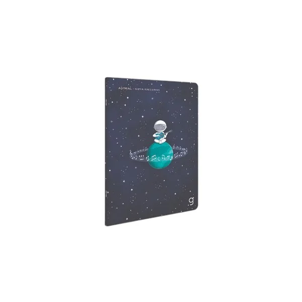 Gipta Тетрадка Astral, 13 x 21 cm, бяла хартия, широки редове, картонена корица, 60 листа