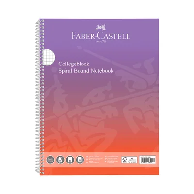 Faber-Castell Тетрадка, А4, квадратчета, Punchy melon, със спирала, 80 листа