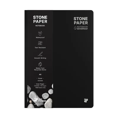 Art Pioneer Тетрадка Stone Paper, A5, твърда корица, 88 листа, черна