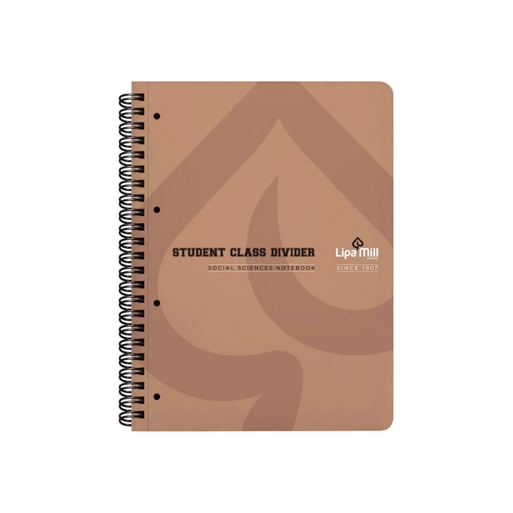 Тетрадка Sazio Social Spiral Basic, A4, широки редове, офсетова хартия, със спирала, 100 листа