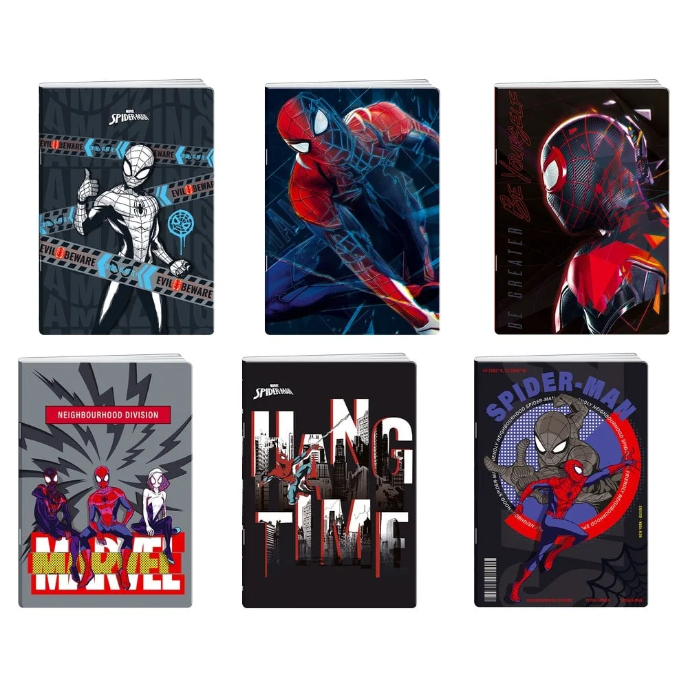 Тетрадка Best Buy Premium, Spiderman, A5, малки квадратчета 5 x 5 mm, офсетова хартия, 50 листа, асорти, 1 брой