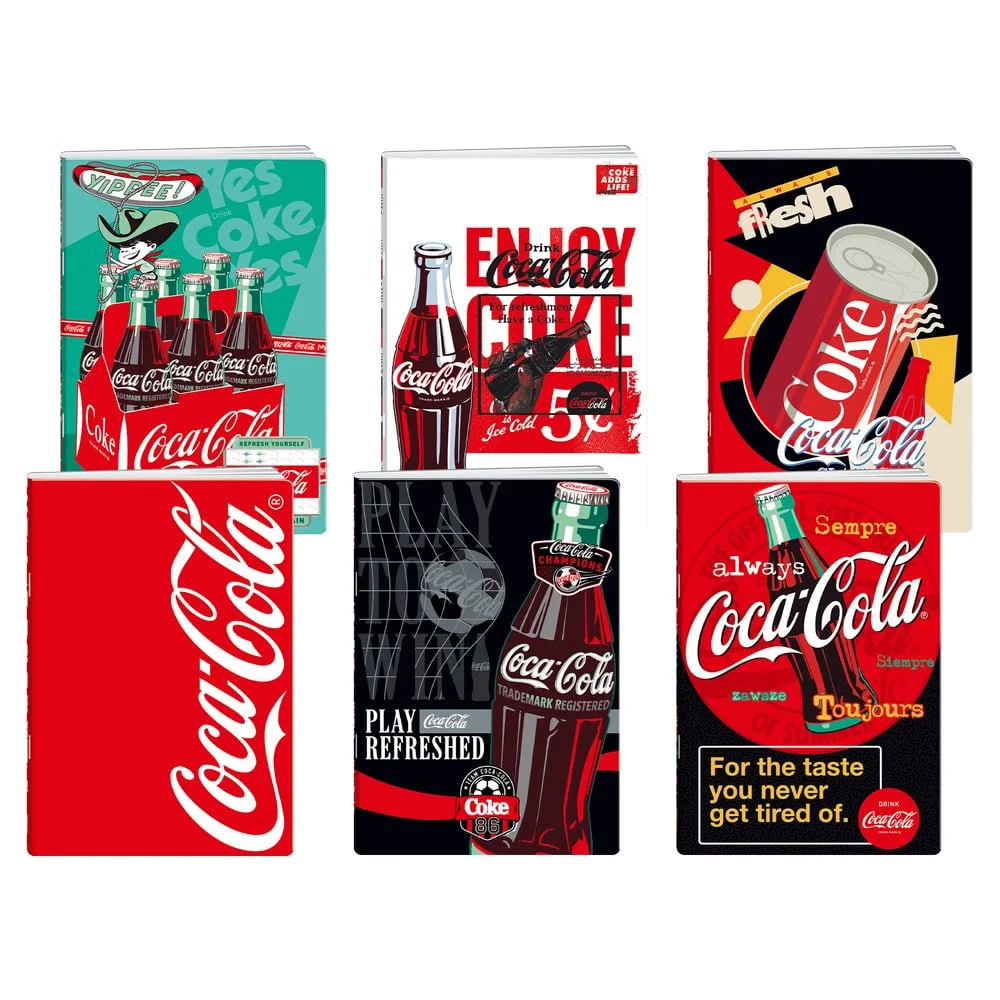 Тетрадка Best Buy Premium, Coca Cola, A4, малки квадратчета 5 x 5 mm, офсетова хартия, 50 листа, асорти, 1 брой