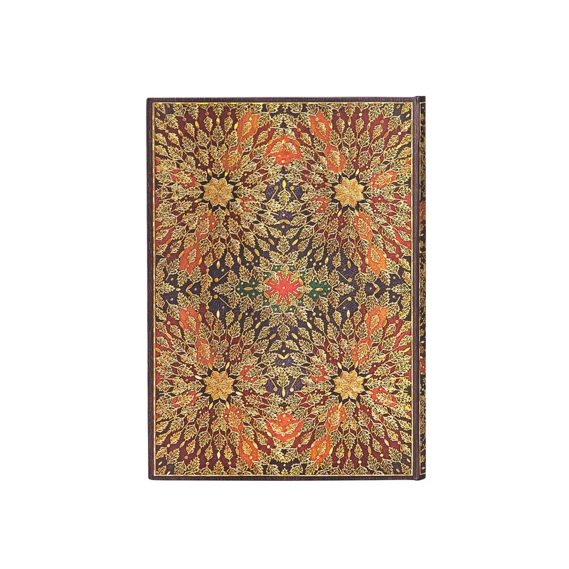 Paperblanks Тефтер Fire Flowers, Midi, широки редове, твърда корица, 120 листа