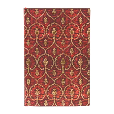 Paperblanks Тефтер Red Velvet, Mini, широки редове, мека корица, 104 листа