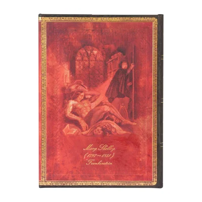 Paperblanks Тефтер Shelley Frankenstein, Midi, широки редове, твърда корица, 72 листа