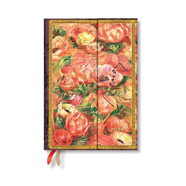 Paperblanks Планер Letter to Morisot, Midi, хоризонтален, твърда корица, 80 листа, за 2026 година