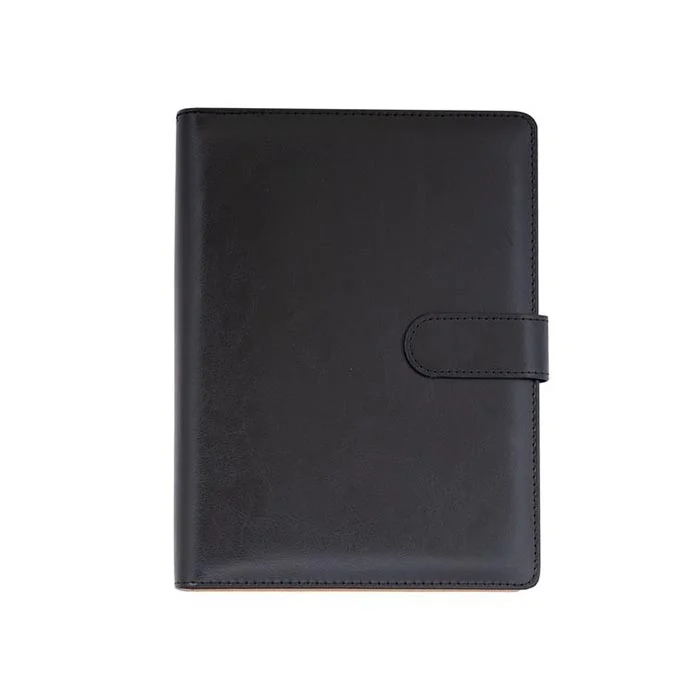 Office 1 Органайзер, A5, с рингове, кожен, в кутия, черен