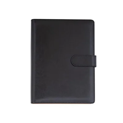 Office 1 Органайзер, A5, с рингове, кожен, в кутия, черен