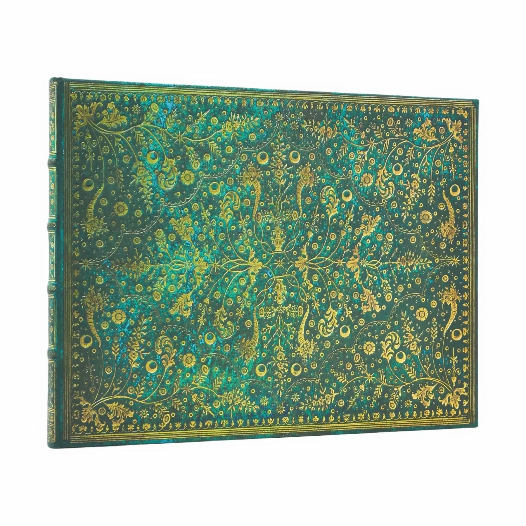Paperblanks Книга за гости Emerald Flower, широки редове, 225 х 180 mm, 72 листа
