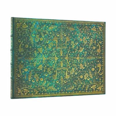 Paperblanks Книга за гости Emerald Flower, широки редове, 225 х 180 mm, 72 листа