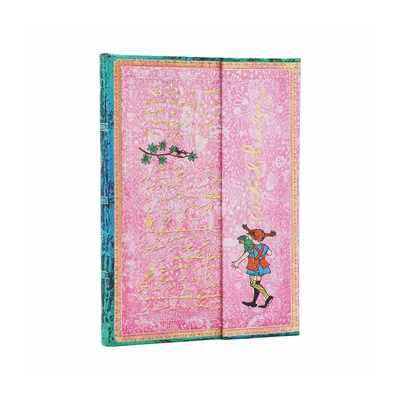 Paperblanks Тефтер Pippi Longstocking, Midi, широки редове, твърда корица, 72 листа