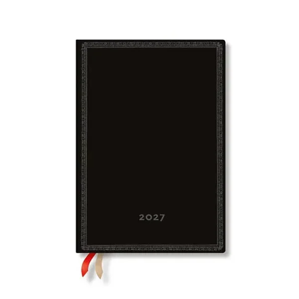 Paperblanks Планер Black Edition Bold, Midi, вертикален, мека корица, 88 листа, за 2027 година