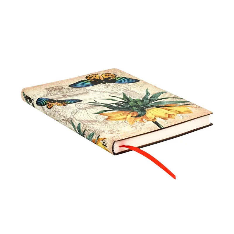 Paperblanks Тефтер Golden Fritillaria, Midi, мека корица, широки редове, 88 листа