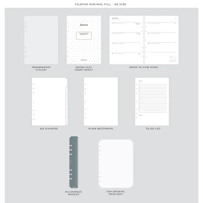 Filofax Органайзер Moonlight, A5, бял