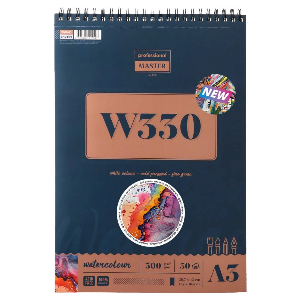 Пад за рисуване Standart W330, със спирала, А3, 300 g/m2, 30 листа