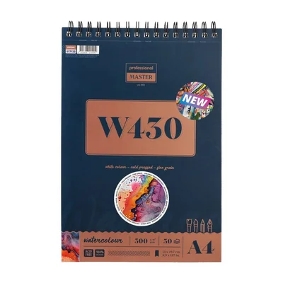 Пад за рисуване Standart W330, със спирала, А4, 300 g/m2, 30 листа