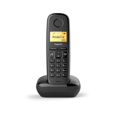 Телефон Gigaset DECT A170, безжичен, черен, списък на пропуснати повиквания 25 броя