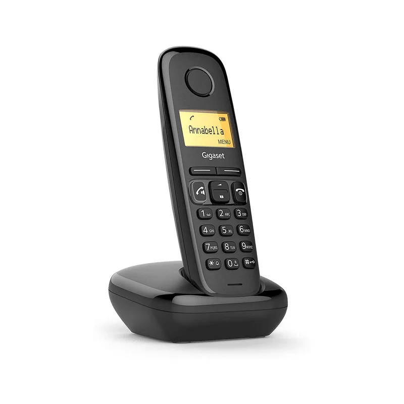 Телефон Gigaset DECT A170, безжичен, черен, списък на пропуснати повиквания 25 броя
