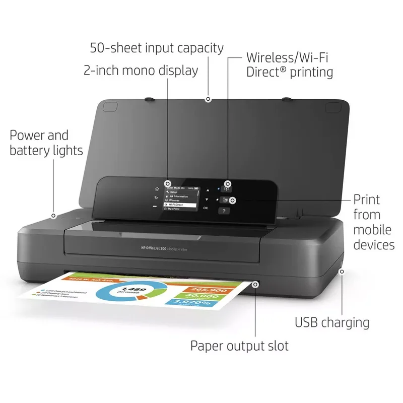 Мобилен принтер HP OfficeJet 200, CZ993A, А4