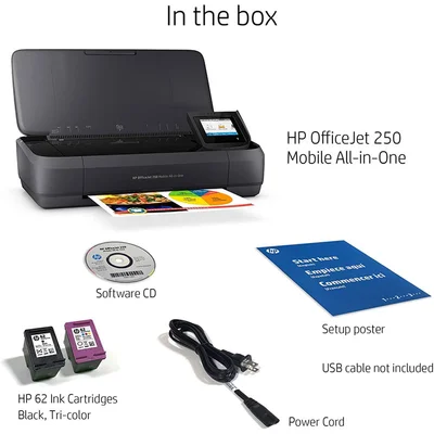 Мастиленоструйно мултифункционално устройство HP 3 в 1 OfficeJet 250 Mobile, CZ992A, A4
