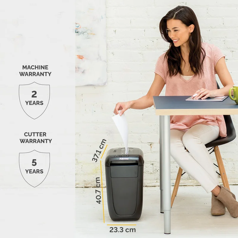 Шредер за унищожаване на документи Fellowes Powershred 60CS, Cross-Cut, 22 L, P-4, време за почивка 30 мин, за 1 потребител