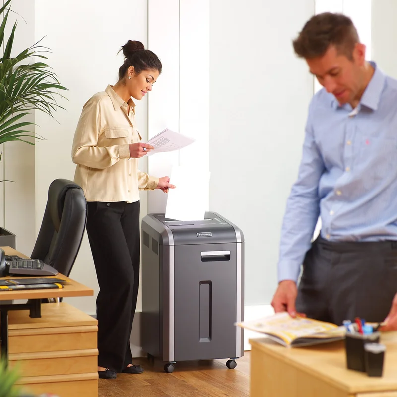 Шредер за унищожаване на документи Fellowes Powershred 225Ci, 100% Jam Proof, Cross-Cut, 60 L, P-4, за 3-5 потребителя