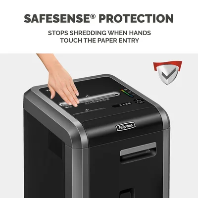 Шредер за унищожаване на документи Fellowes Powershred 225i, 100% Jam Proof, Strip-Cut, време за работа 60 мин, за 3-5 потребителя