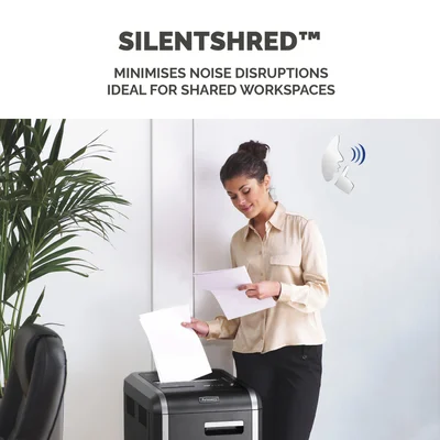 Шредер за унищожаване на документи Fellowes Powershred 225i, 100% Jam Proof, Strip-Cut, време за работа 60 мин, за 3-5 потребителя