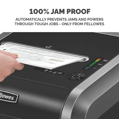 Шредер за унищожаване на документи Fellowes Powershred 325Ci, 100% Jam Proof, Cross-Cut, 83 L, P-4, време за работа 60 мин