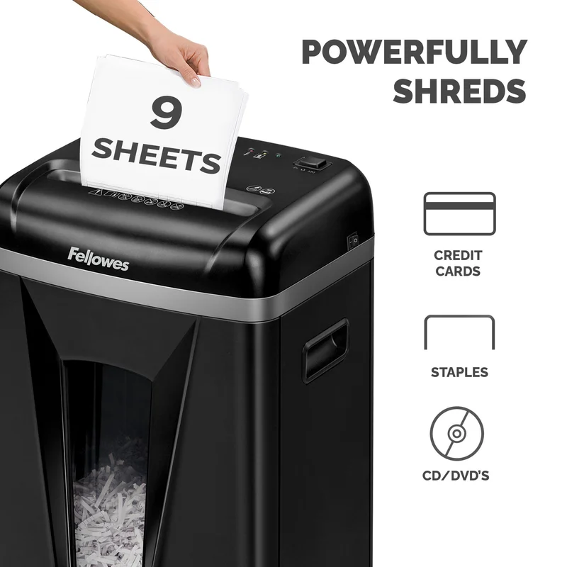 Шредер за унищожаване на документи Fellowes 450M, Micro-Cut, 22 L, P-5, време за работа 10 мин