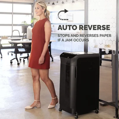 Шредер за унищожаване на документи Fellowes Automax 550C, P-4, обем на коша 83 L, Cross-Cut