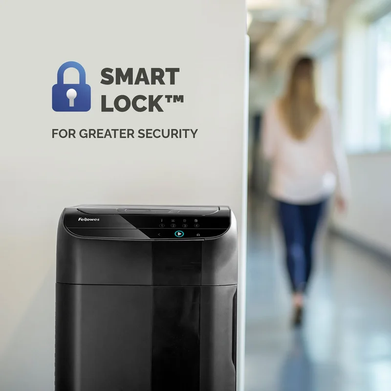 Шредер за унищожаване на документи Fellowes Automax 550C, P-4, обем на коша 83 L, Cross-Cut