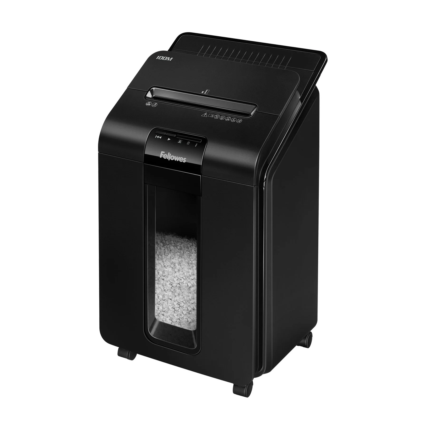 Шредер за унищожаване на документи Fellowes Automax 100M, Micro Cut, 23 L, P-4, време за работа 15 мин