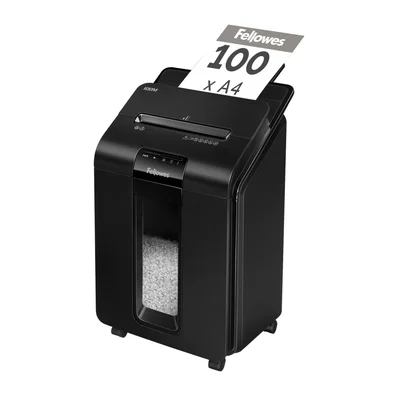 Шредер за унищожаване на документи Fellowes Automax 100M, Micro Cut, 23 L, P-4, време за работа 15 мин
