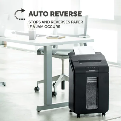 Шредер за унищожаване на документи Fellowes Automax 100M, Micro Cut, 23 L, P-4, време за работа 15 мин