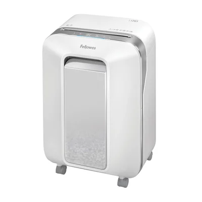 Шредер за унищожаване на документи Fellowes Powershred LX201, Microcut, 22 L, бял, P-5, време за работа 10 мин, Micro-Cut