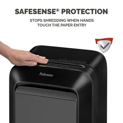 Шредер за унищожаване на документи Fellowes LX211, Micro-Cut, 23 L, черен, P-5, за 1-3 потребителя