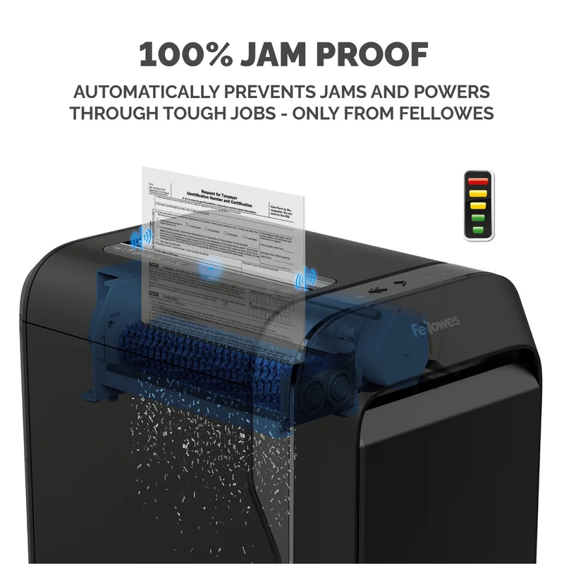 Шредер за унищожаване на документи Fellowes LX221, Micro-Cut, 30 L, черен, P-5, време за работа 25 мин