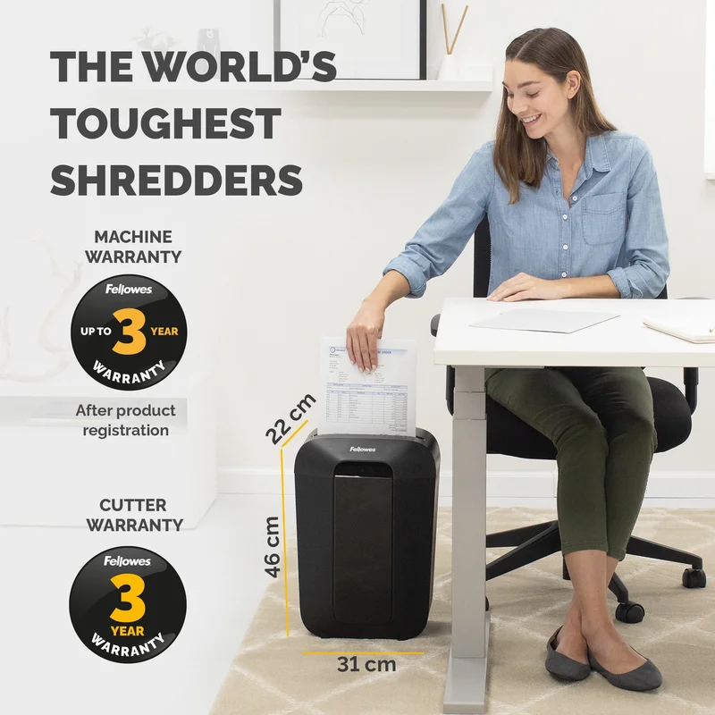 Шредер за унищожаване на документи Fellowes Powershred LX70, Cross-Cut, черен, 11.5 L, P-4
