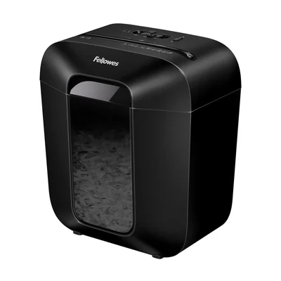 Шредер за унищожаване на документи Fellowes Powershred LX25, P-4, Cross-Cut, черен, обем на коша 11 L, време за работа 3 мин
