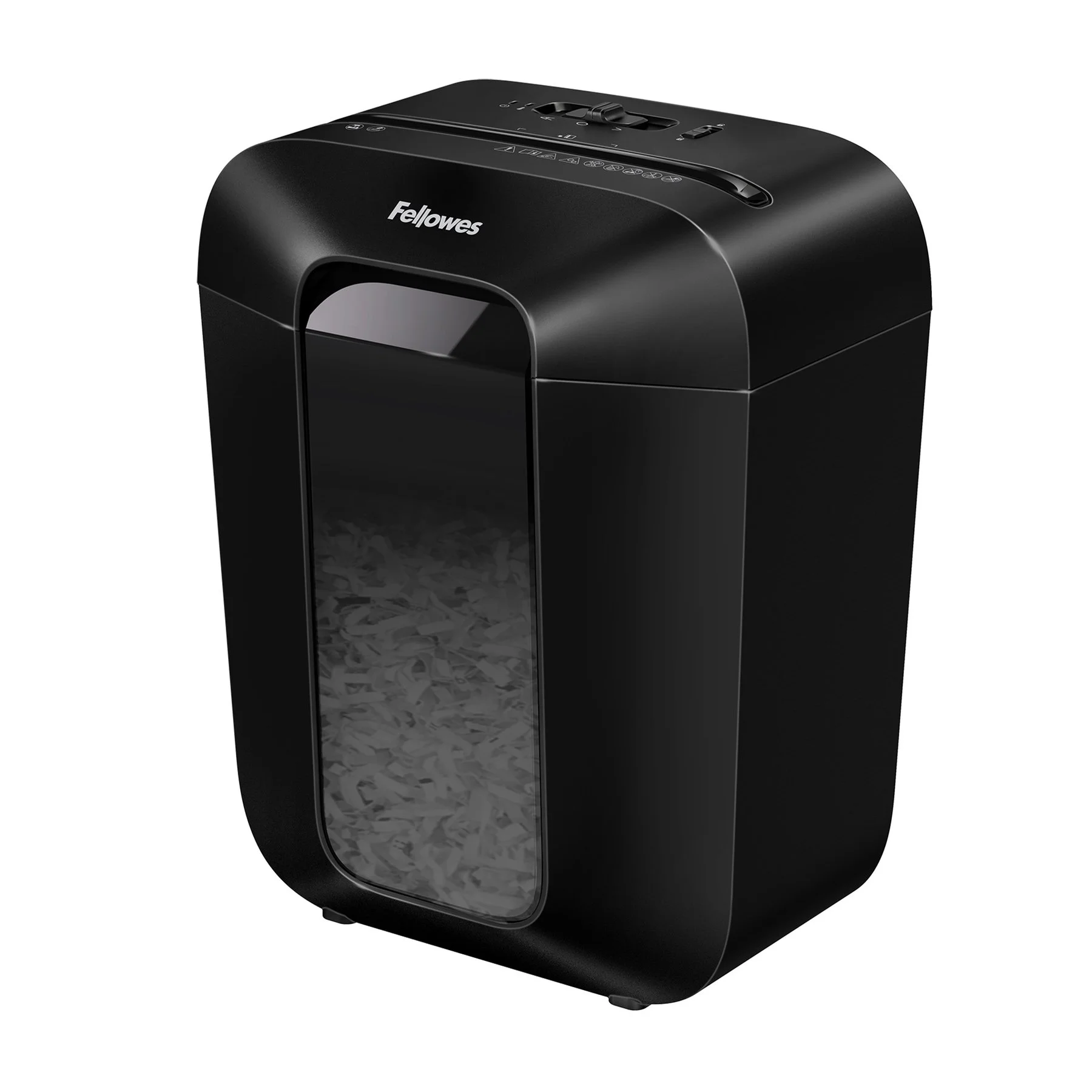 Шредер за унищожаване на документи Fellowes Powershred LX50, P-4, Cross-Cut, черен, обем на коша 17 L, време за почивка 30 мин