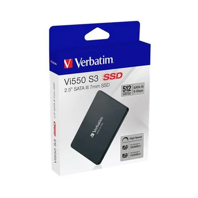 Твърд диск Verbatim VI550 S3, SSD, вътрешен, 2.5'', 512 GB
