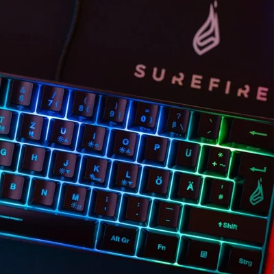 Клавиатура SureFire Kingpin X1, с кабел 1.8 m, геймърска, USB Type-A, 61 бутона