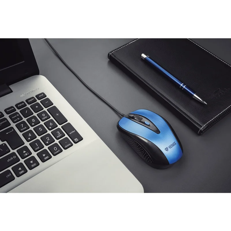 Мишка Yenkee 1025BE, оптична, USB, 2400 dpi, с кабел, синя