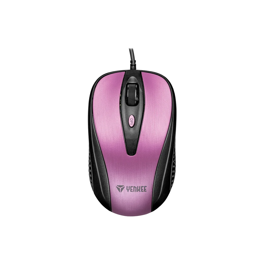 Мишка Yenkee 1025PK, оптична, USB, 2400 dpi, с кабел, розова
