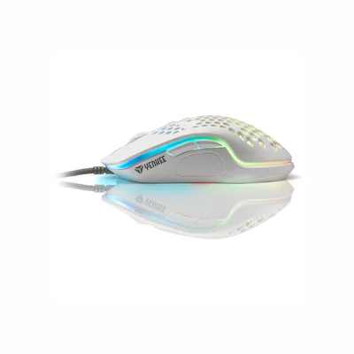 Мишка Yenkee Shotgun 3030WE, геймърска, 6400 dpi, USB, бяла
