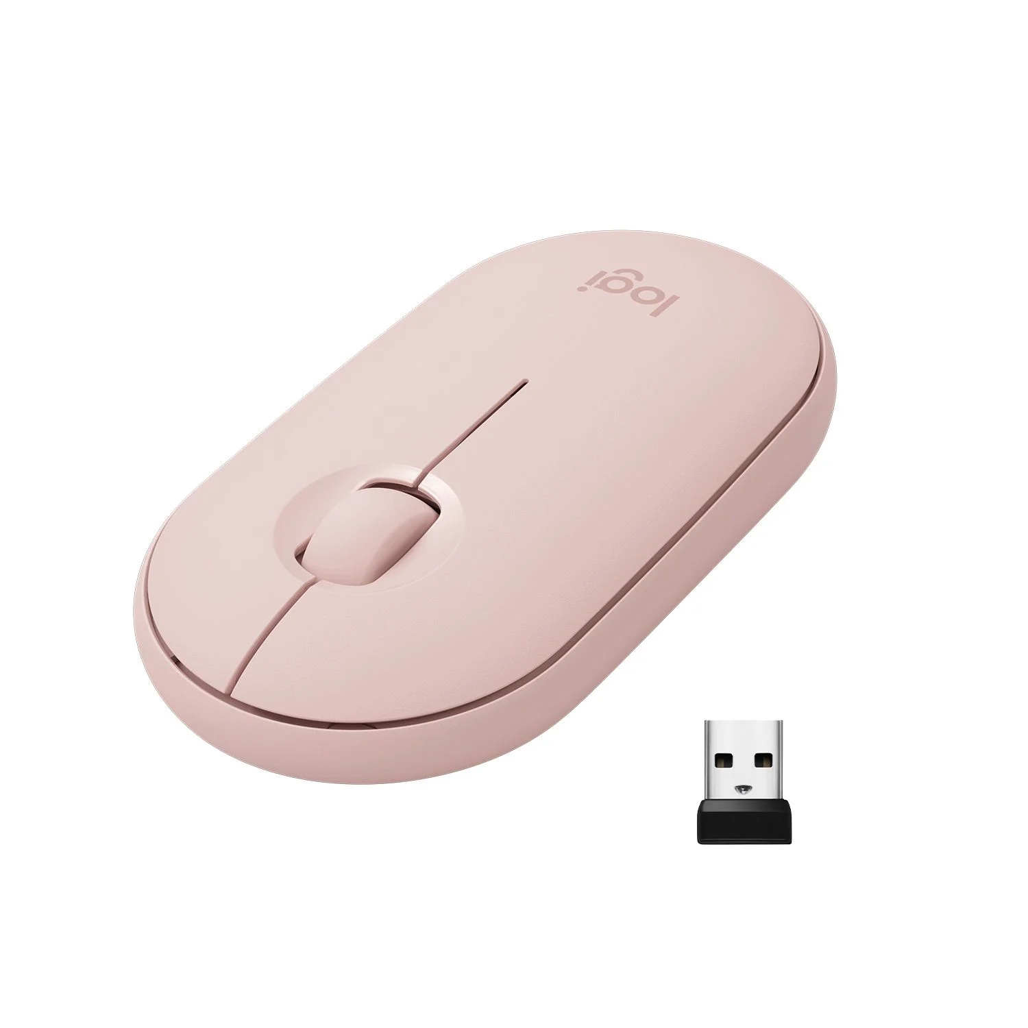 Мишка Logitech M350, безжична, оптична, 3 бутона, USB, розова