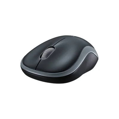 Мишка Logitech M185, безжична, оптична, 3 бутона, USB, черно-сива